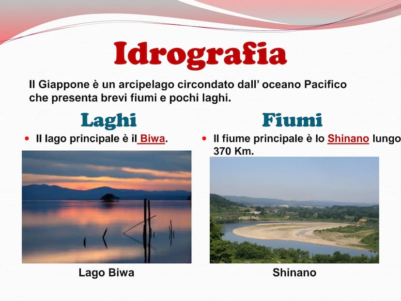 Giappone
日本 Il Giappone è un arcipelago
formato da circa 3000 isole e
confina:
Nordi
• Sud
. Est
• Ovest
Confini
Mar di Ohotsk;
Oceano Pacif