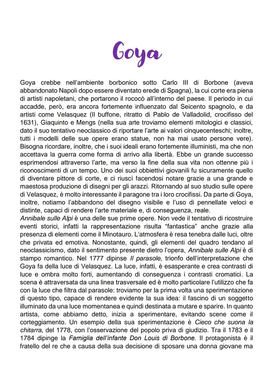 Goya
Goya crebbe nell'ambiente borbonico sotto Carlo III di Borbone (aveva
abbandonato Napoli dopo essere diventato erede di Spagna), la cui