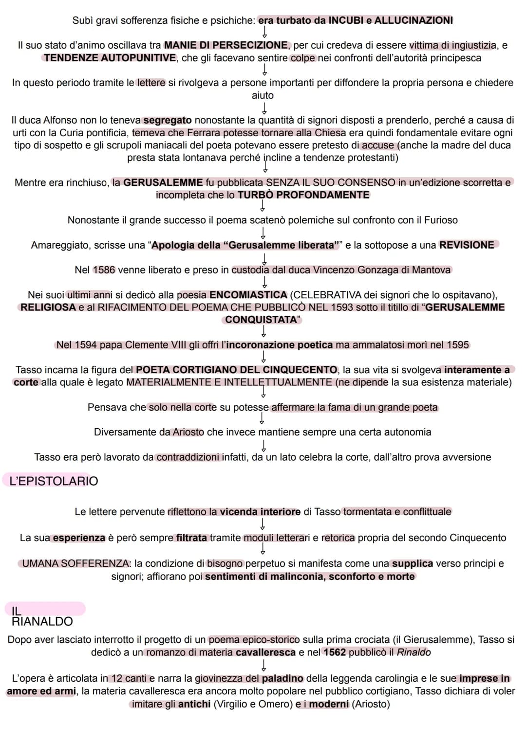 VITA non studiare, solo sapere a grandi linee
TORQUATO TASSO
Nacque nel 1544
Il padre, di nobile famiglia bergamasca, era gentiluomo di cort