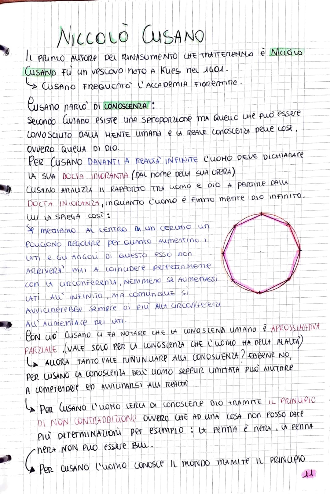 
<p>Niccolò Cusano è stato il primo autore del Rinascimento che tratteremo in questo riassunto. Nato a Kues nel 1601, frequentò l'Accademia 