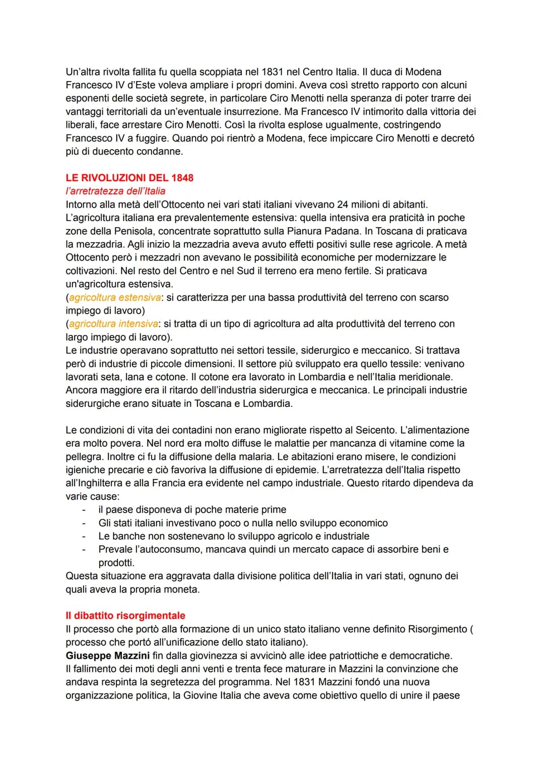 I MOTI DEGLI ANNI 20-30
Le società segrete
Nell'età della restaurazione, il principale strumento di lotta politica fu costituito dalle socie