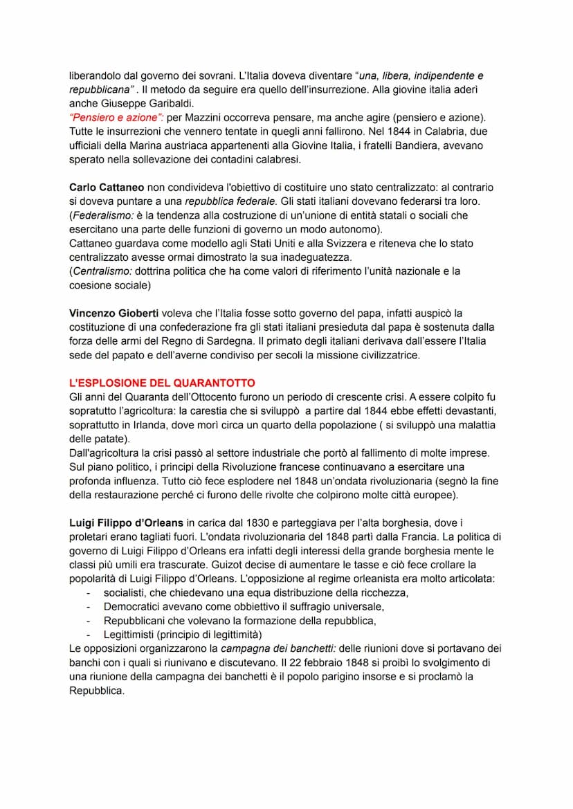 I MOTI DEGLI ANNI 20-30
Le società segrete
Nell'età della restaurazione, il principale strumento di lotta politica fu costituito dalle socie
