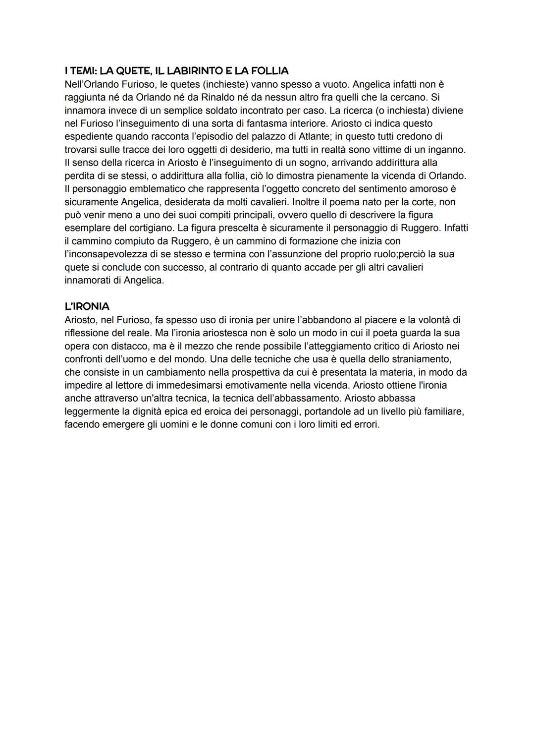 L'ORLANDO FURIOSO
LA TRADIZIONE CAVALLERESCA FINO ALL'ORLANDO FURIOSO
Nel 1516, uscì la prima redazione dell'Orlando furioso di Ariosto, si 