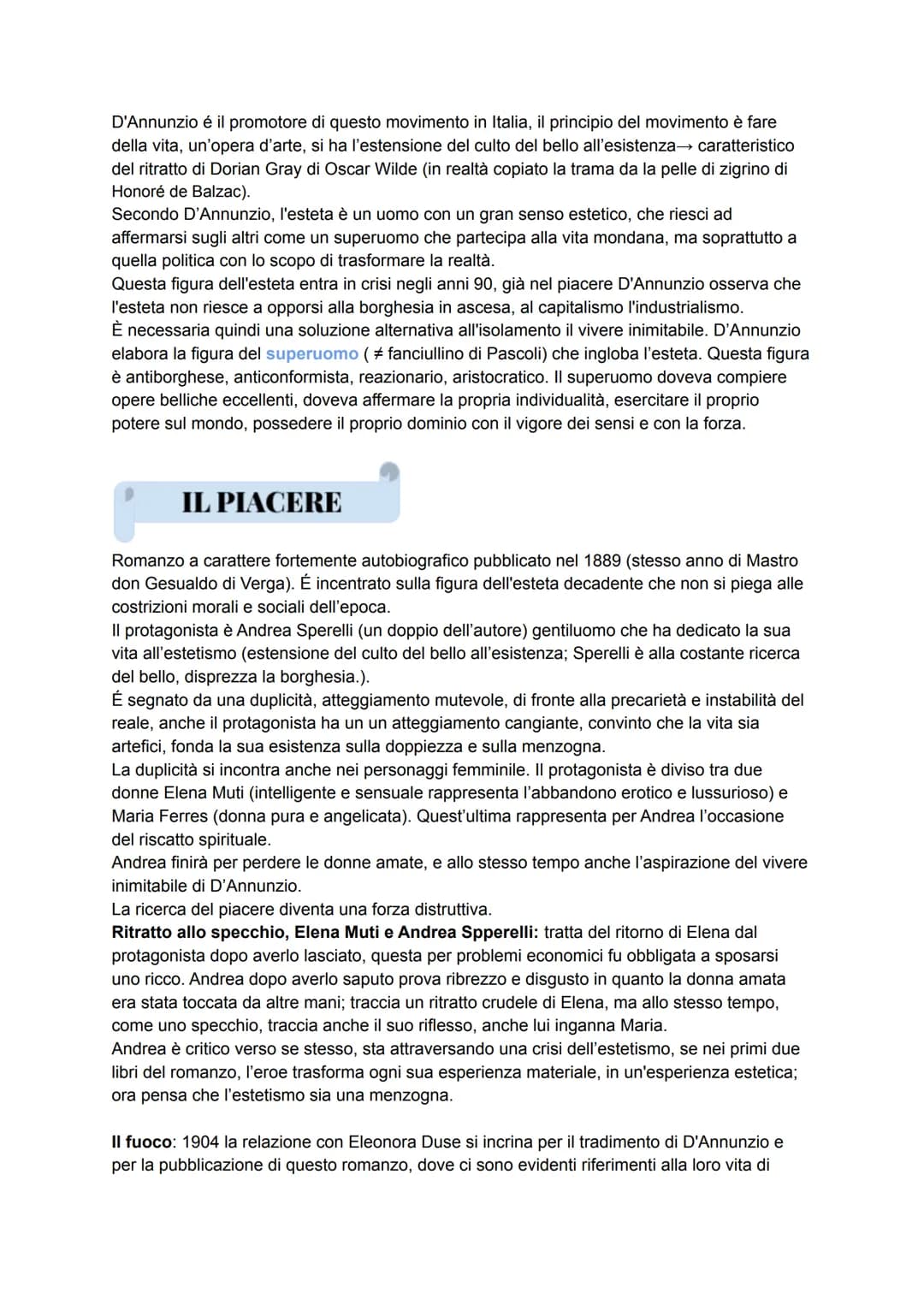 GABRIELE D'ANNUNZIO
Vive a cavallo tra 800 e 900, primo esponente del decadentismo italiano.
Ha una personalità forte ed esuberante, per mus