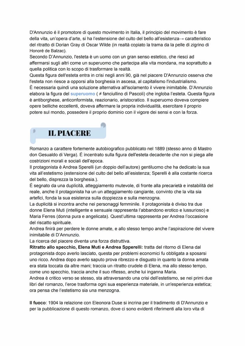 GABRIELE D'ANNUNZIO
Vive a cavallo tra 800 e 900, primo esponente del decadentismo italiano.
Ha una personalità forte ed esuberante, per mus