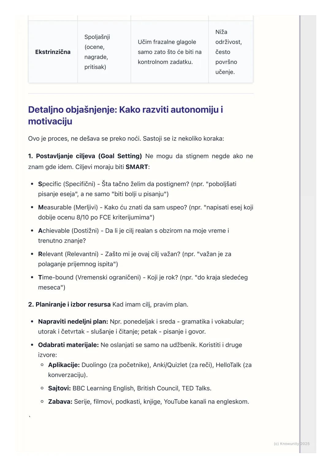 # Razvoj samostalnog učenja i
motivacije

Uvod u samostalno učenje i motivaciju

Samostalno ili autonomno učenje je sposobnost da preuzmem k