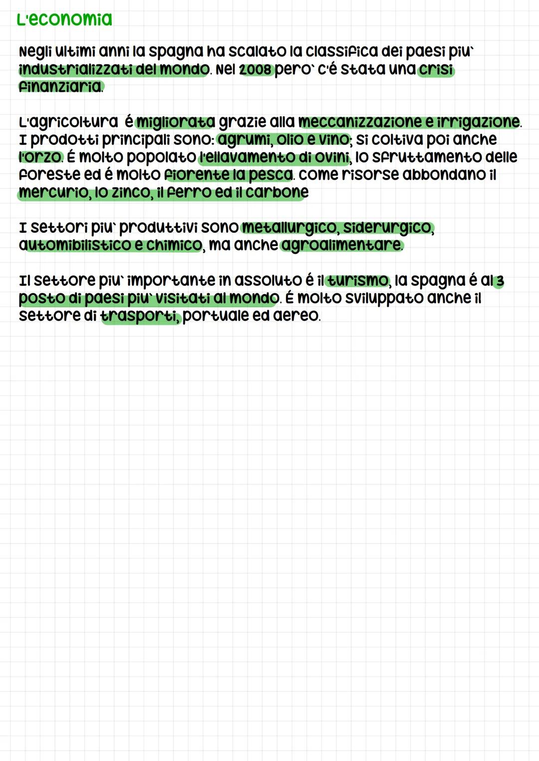 la spagna
Il territorio e il clima
A nord-est la spagna é separata dalla Francia dalla catena dei pirenei,
a ridosso della costa atlantica, 