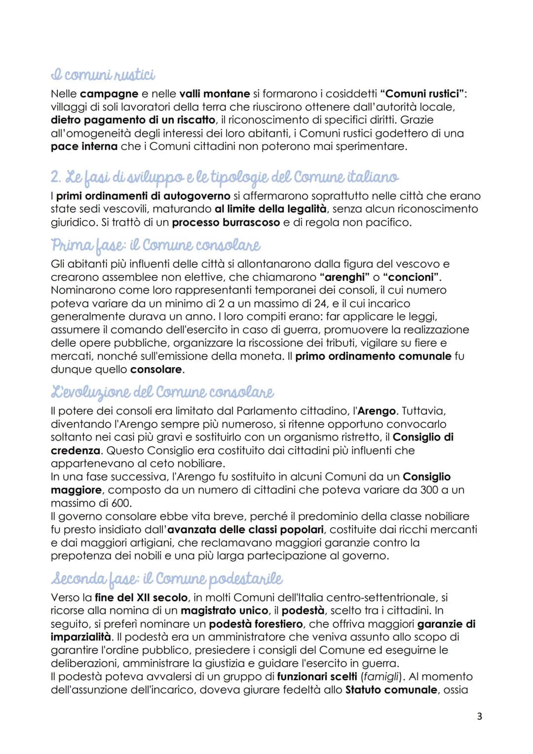 I comuni
1. L'origine dei comuni in Italia e in Europa
Le origini del Comune italiano risalgono all'XI secolo, quando, in seguito al forte
s
