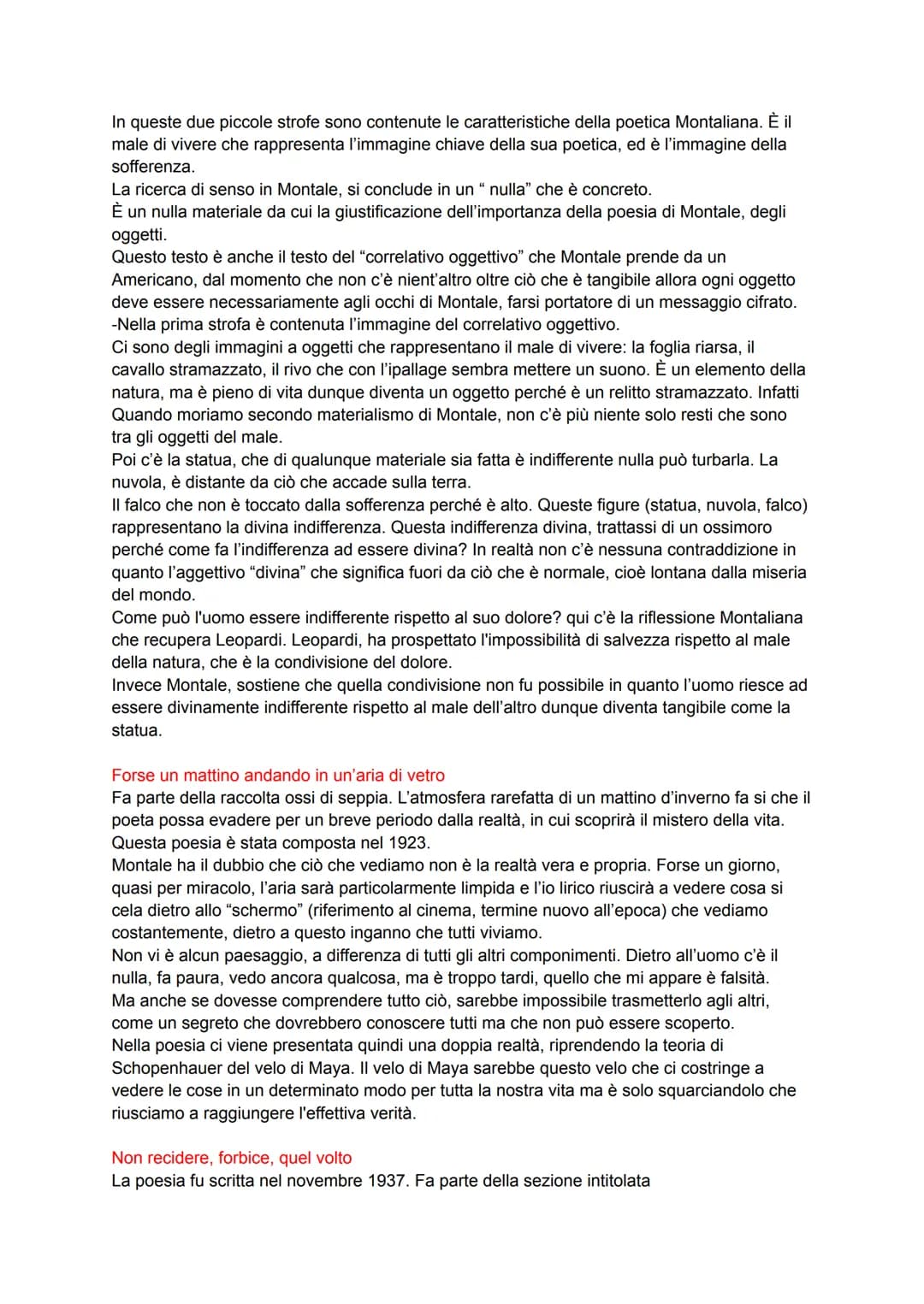 Analisi testi Montale
I limoni p. 388
È una dichiarazione di poetica. In questo testo lui presenta la sua poetica che non è
altisonante, non