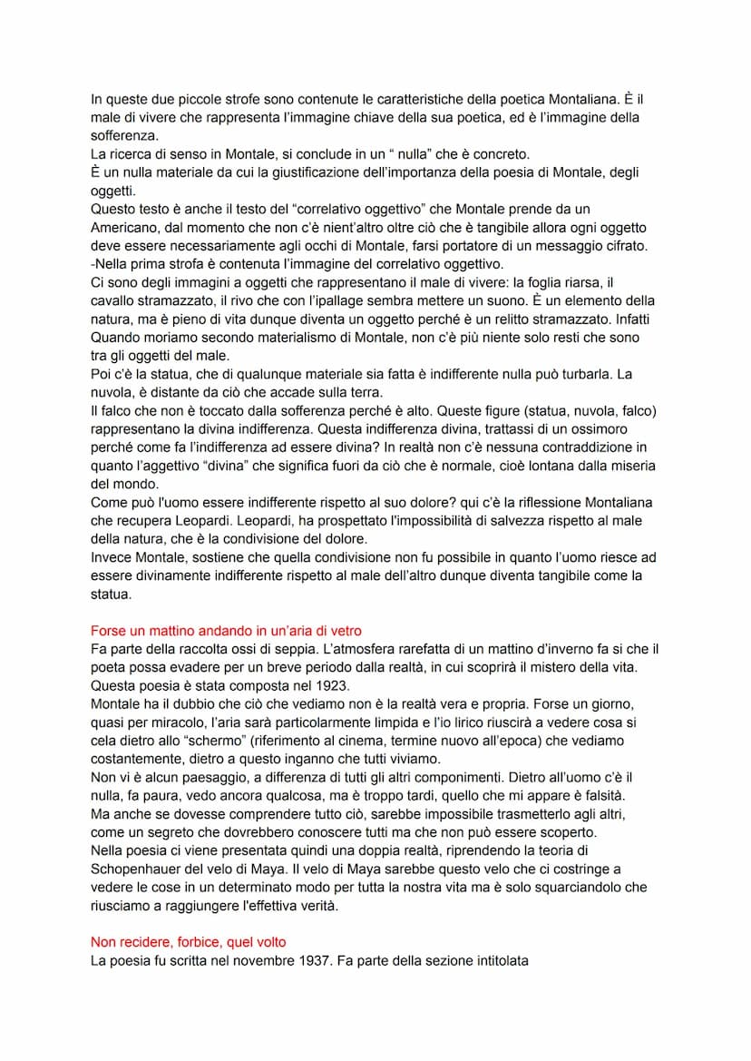 Analisi testi Montale
I limoni p. 388
È una dichiarazione di poetica. In questo testo lui presenta la sua poetica che non è
altisonante, non