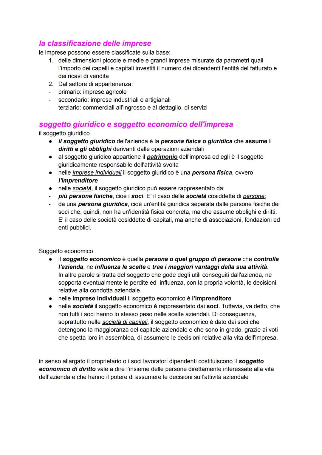 Cos'è un'impresa?
L'impresa è un'organizzazione destinata a durare nel tempo per produrre beni o servizi al
fine di ottenere un profitto.
un