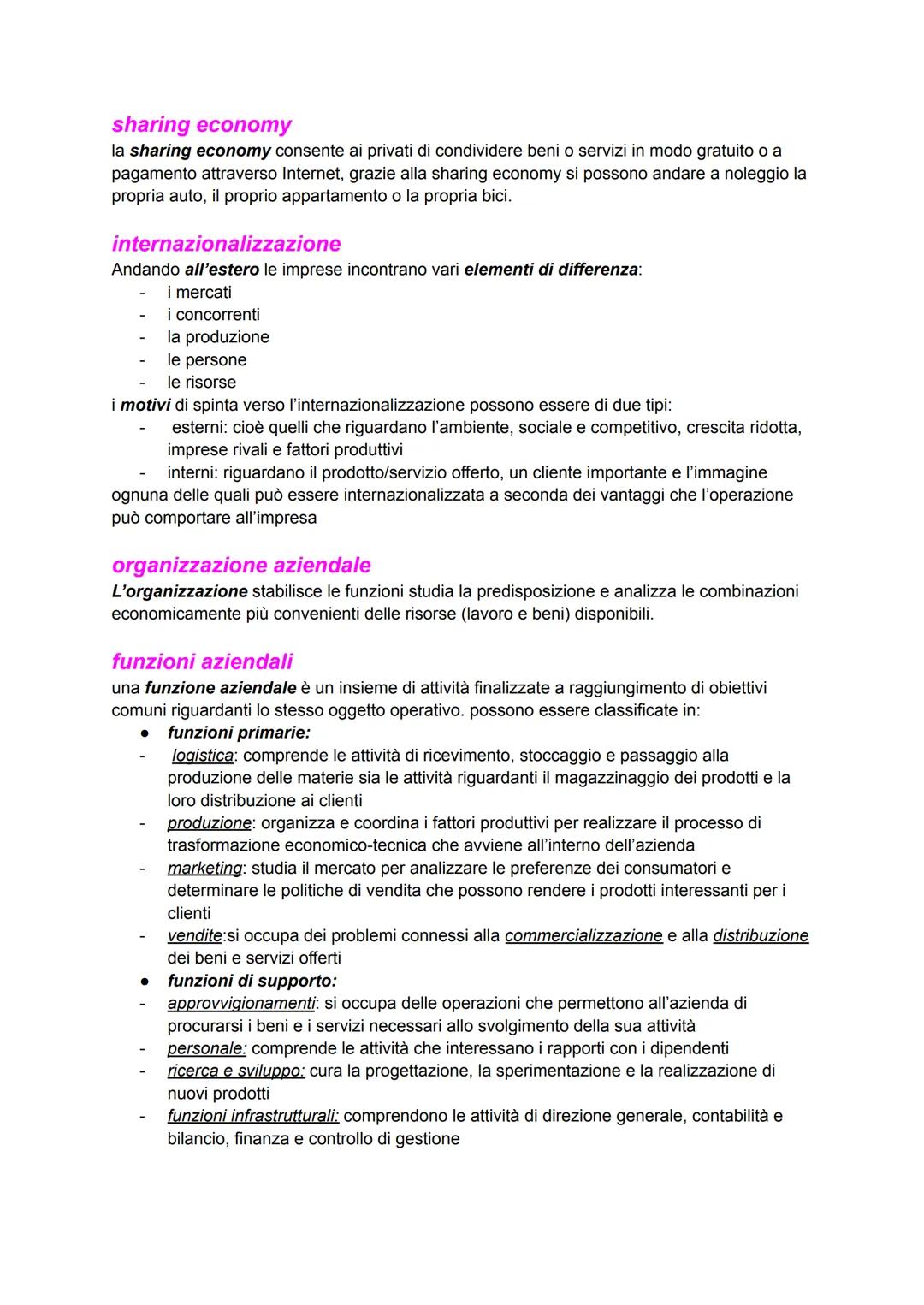 Cos'è un'impresa?
L'impresa è un'organizzazione destinata a durare nel tempo per produrre beni o servizi al
fine di ottenere un profitto.
un