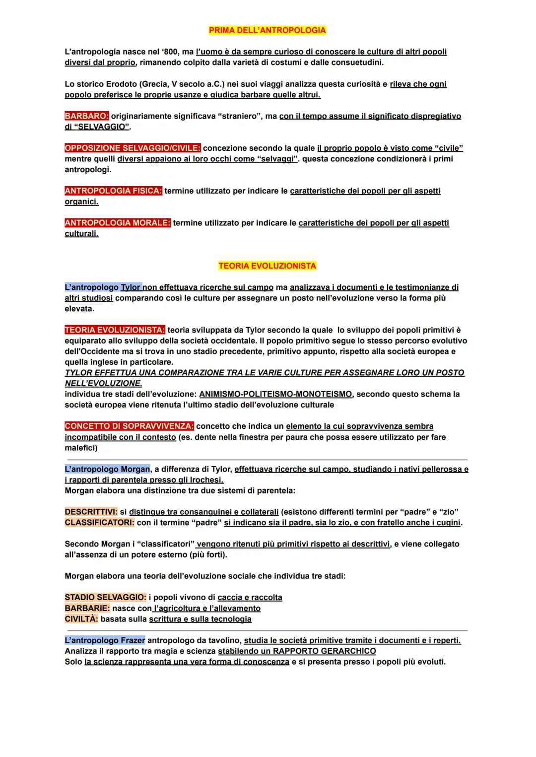 
<p>L'antropologia culturale è una disciplina nata nell'800 che fa parte delle scienze umane e si occupa dello studio delle culture e delle 