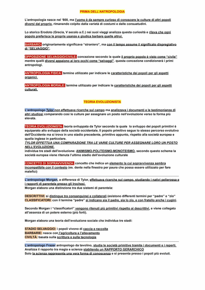 
<p>L'antropologia culturale è una disciplina nata nell'800 che fa parte delle scienze umane e si occupa dello studio delle culture e delle 