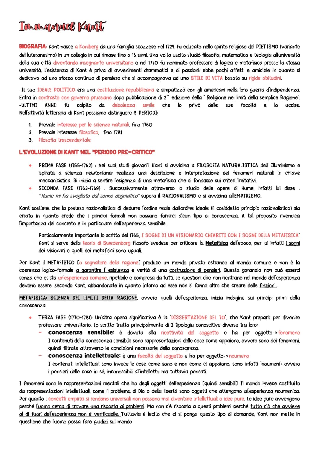 Kant -Critica della ragion pura