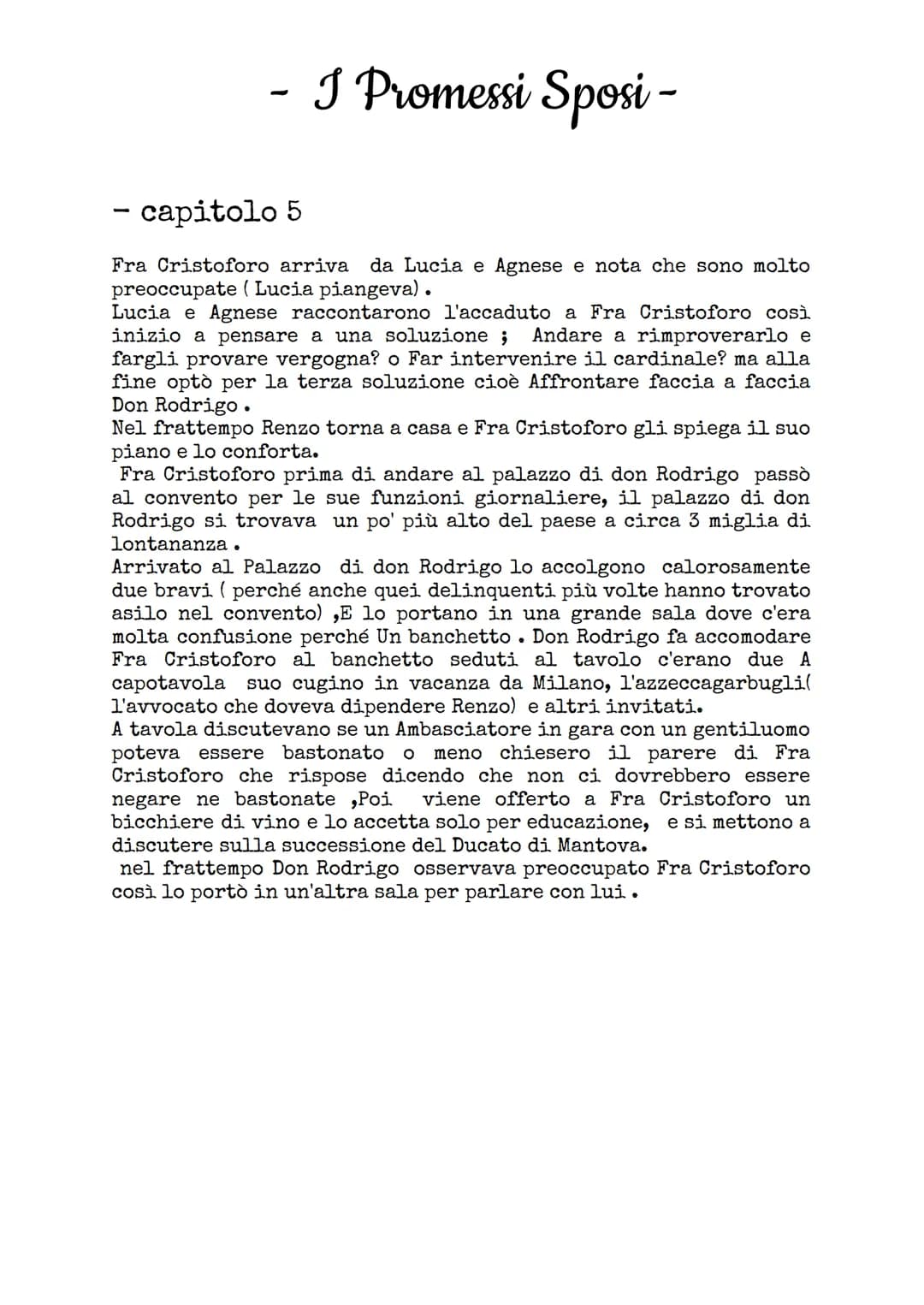 - I Promessi Sposi -
capitolo 5
Fra Cristoforo arriva da Lucia e Agnese e nota che sono molto
preoccupate (Lucia piangeva).
Lucia e Agnese r
