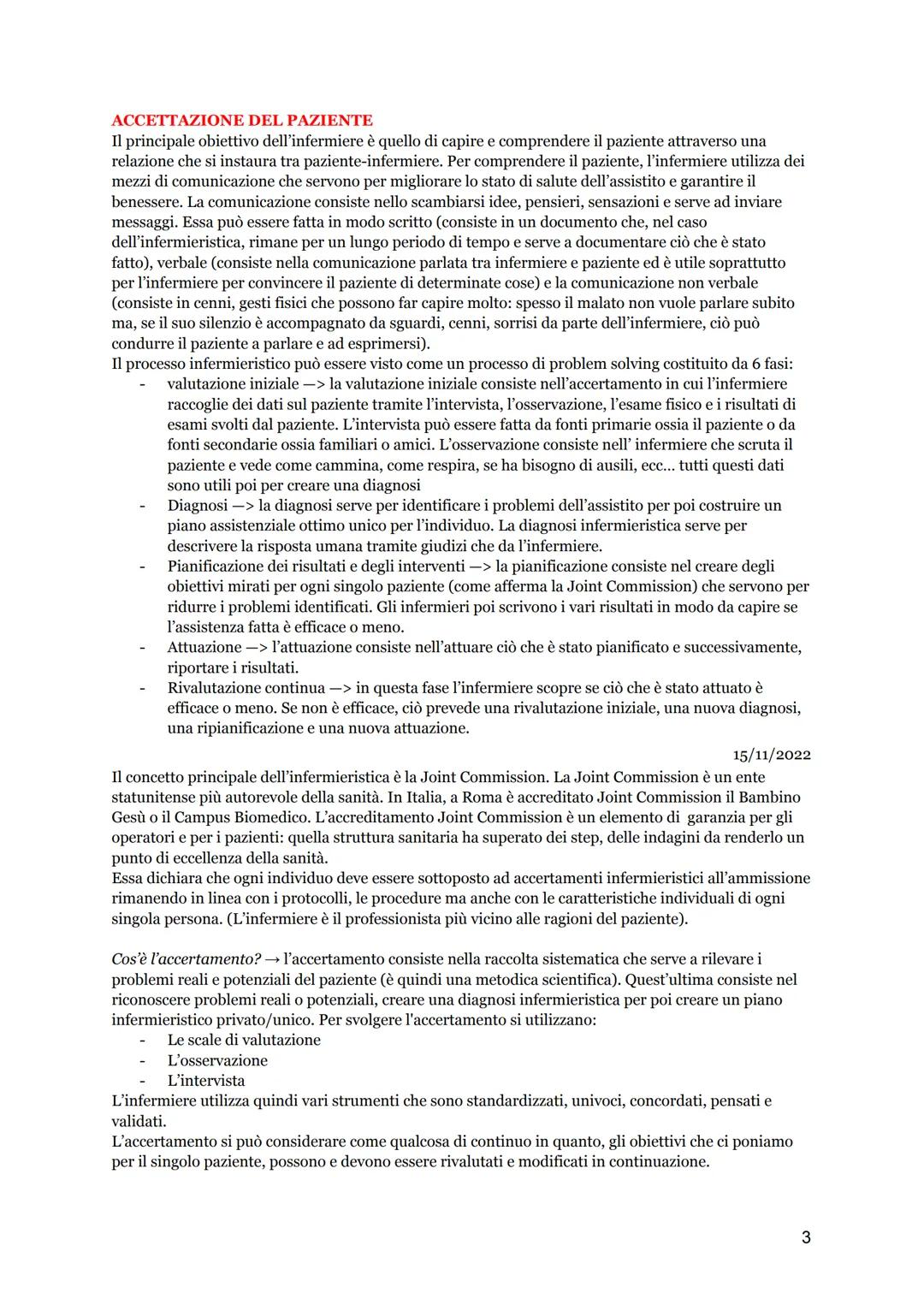 Infermieristica clinica
Indice
1. ACCETTAZIONE DEL PAZIENTE
concetto di accoglienza
Accettazione del paziente in reparto, pronto soccorso e 