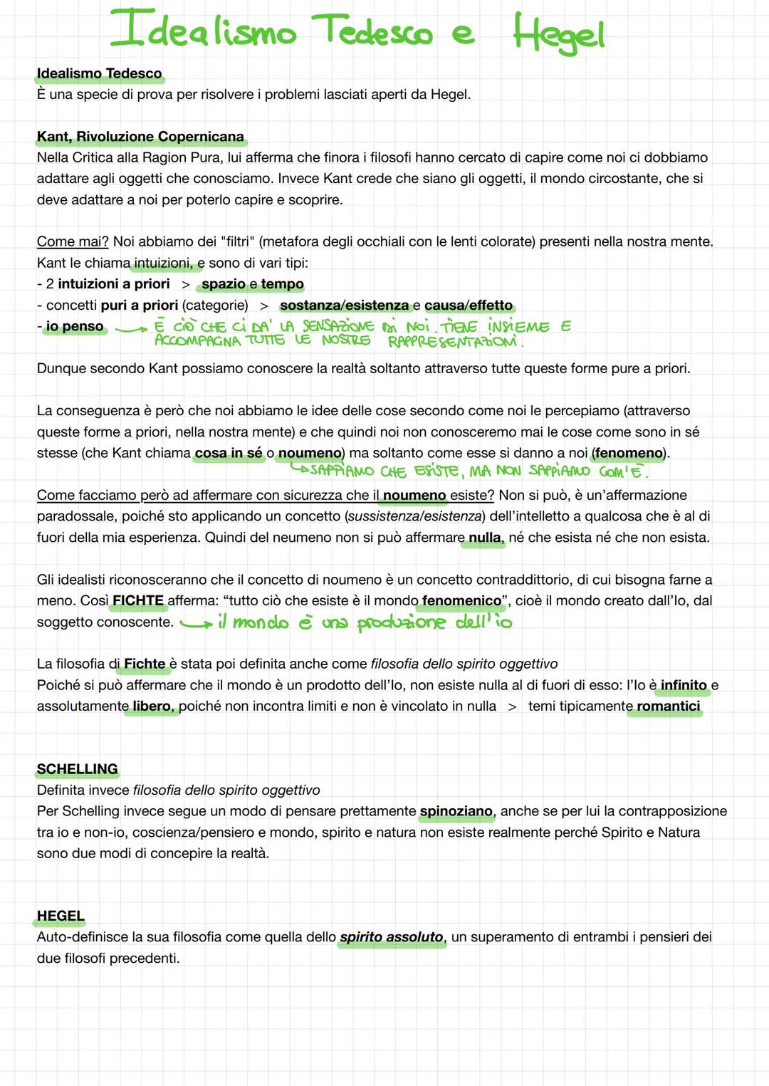 Idealismo Tedesco e Hegel
Idealismo Tedesco
È una specie di prova per risolvere i problemi lasciati aperti da Hegel.
Kant, Rivoluzione Coper