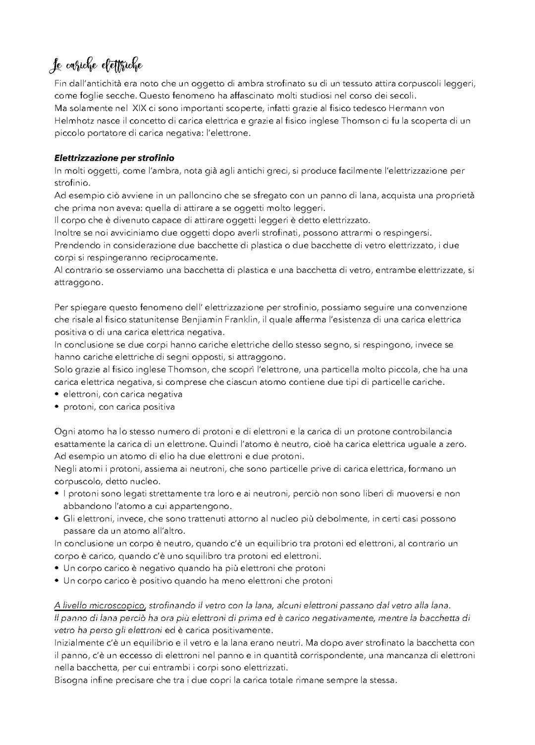 Le Cariche Elettriche 