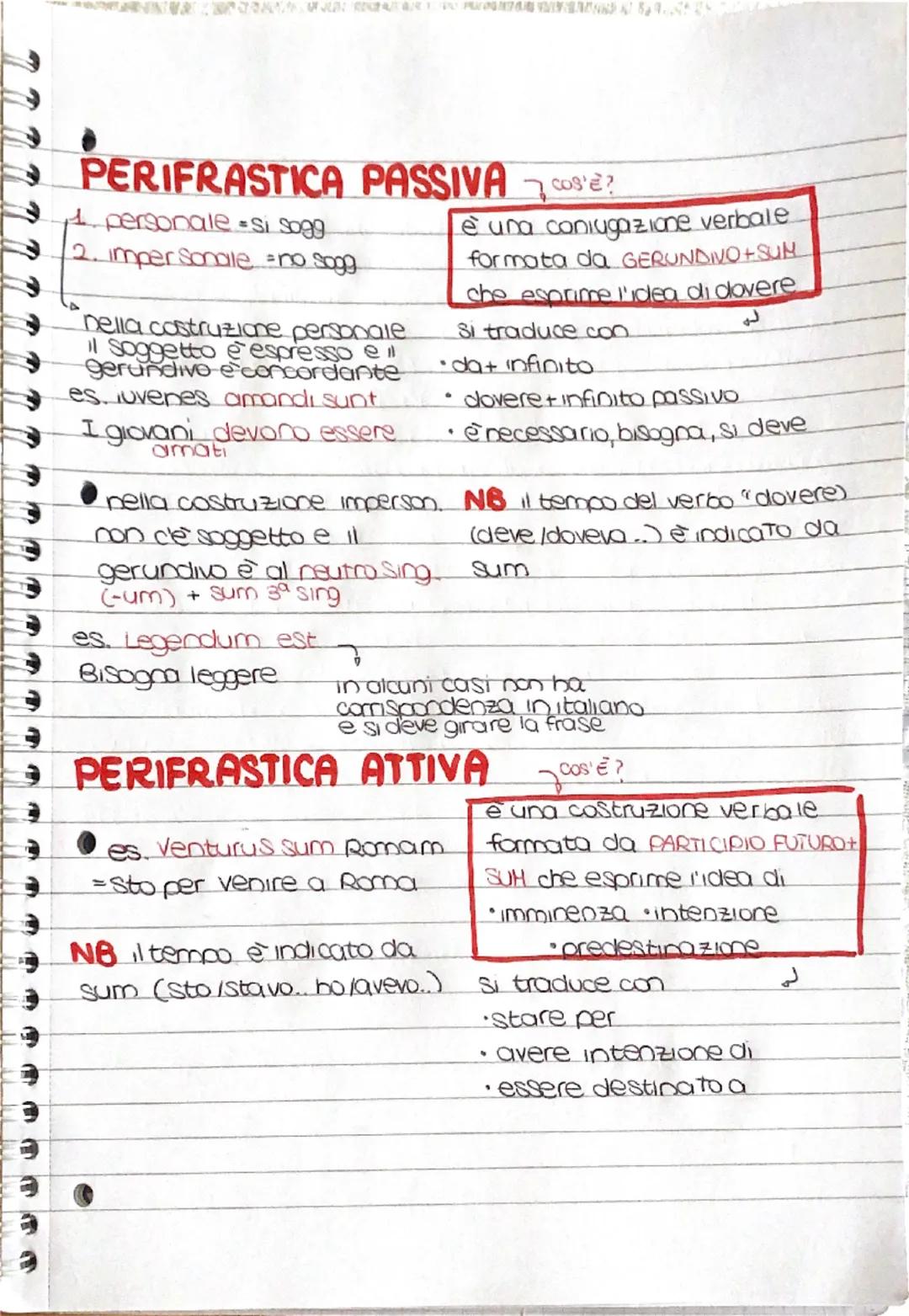 PERIFRASTICA PASSIVA
1. personale = si sogg
2. impersonale = no sogg
nella costruzione personale
il Soggetto è espresso e
gerundivo è concor