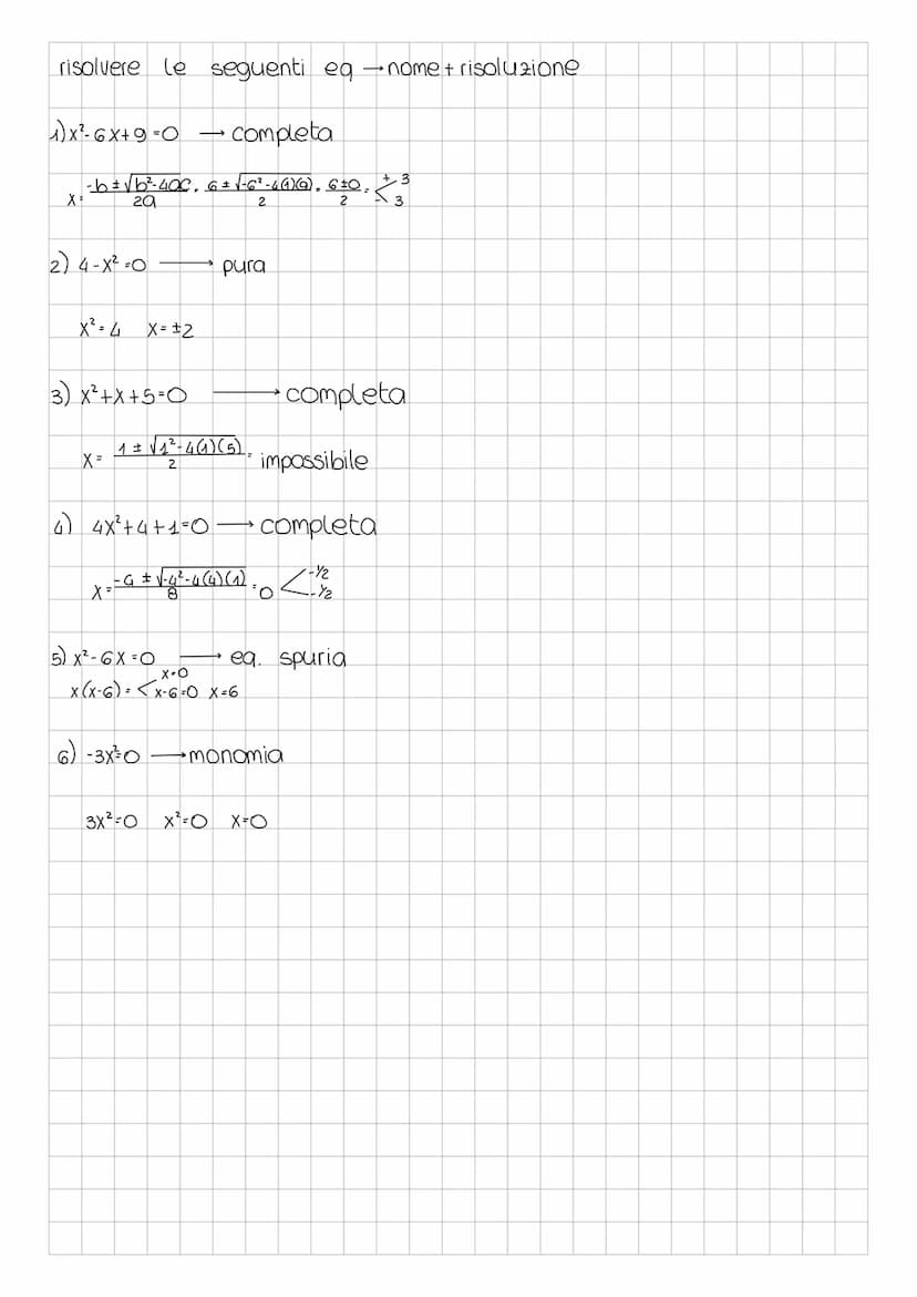 equazioni di secondo grado → → ax²+bx+c=O
Lun'equazione di secondo grado ha al massimo 2 soluzioni
se A²0→l'equazione è impossibile
Lse A ³0