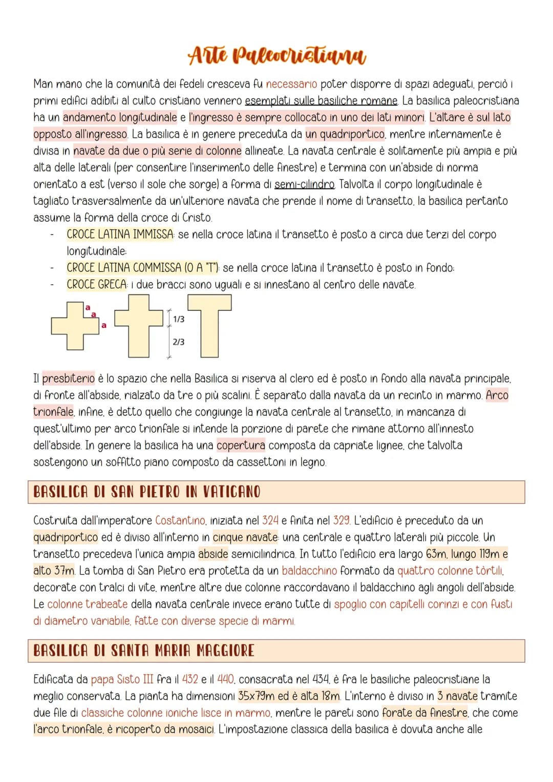 Arte Paleocristiana
Man mano che la comunità dei fedeli cresceva fu necessario poter disporre di spazi adeguati, perciò i
primi edifici adib