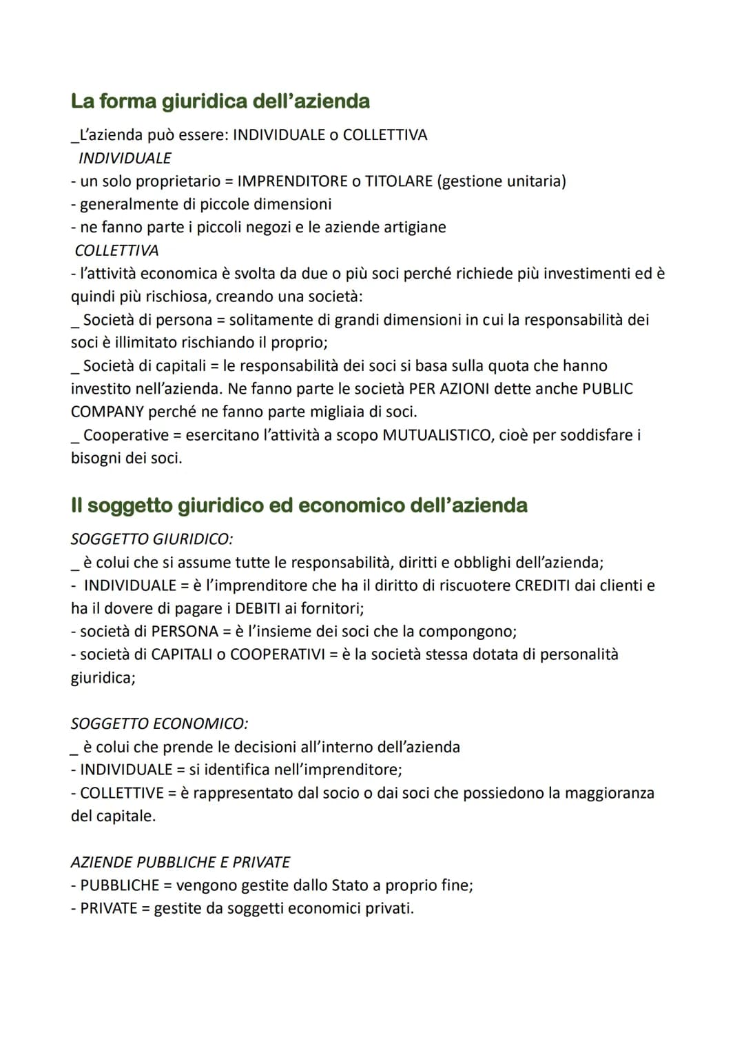 ECONOMIA: L'AZIENDA
Gli elementi costitutivi dell'azienda
_L'azienda è un sistema costituito da:
- l'ASSETTO ISTITUZIONALE: soggetti che dan