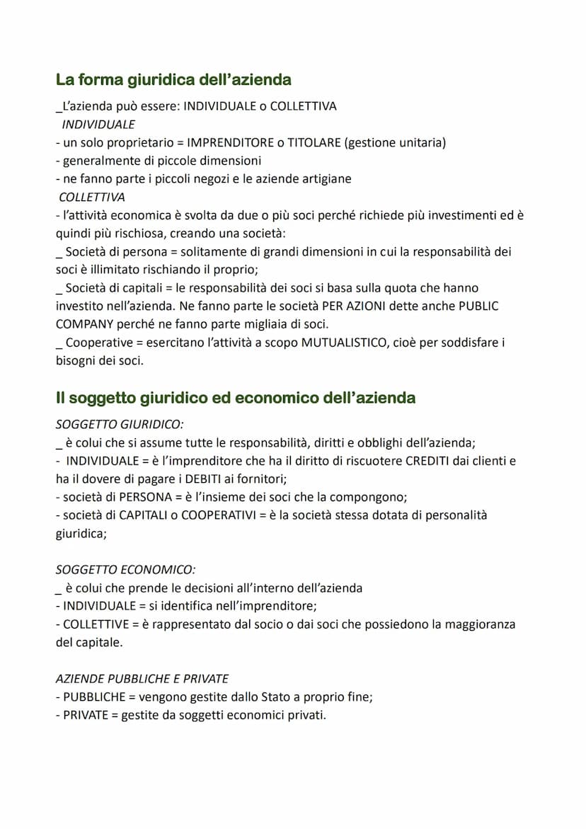 ECONOMIA: L'AZIENDA
Gli elementi costitutivi dell'azienda
_L'azienda è un sistema costituito da:
- l'ASSETTO ISTITUZIONALE: soggetti che dan
