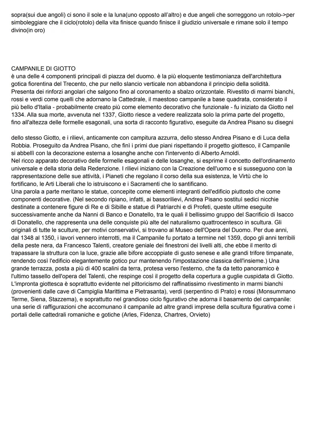 GIOTTO
Allievo di cimabue, lavora al campanile della basilica di santa maria del fiore a firenze(disegna verosimilmente
la parte basamentale