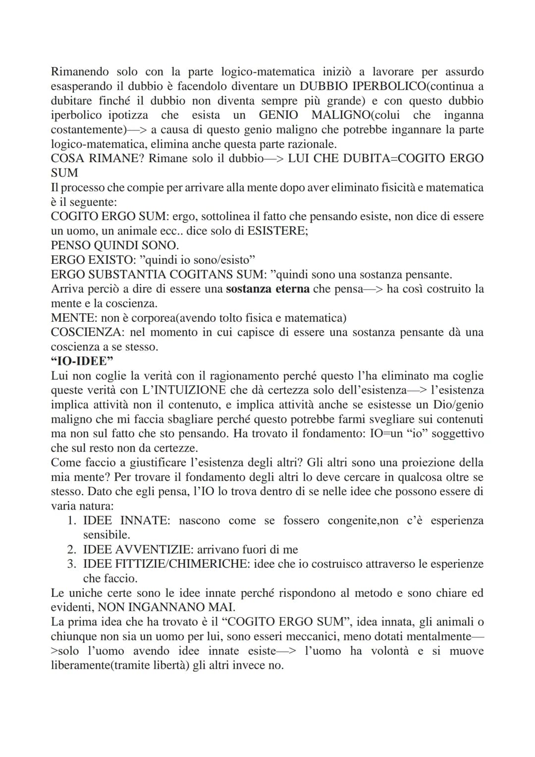 CARTESIO
Cartesio fu un uomo del 1600,costruì il concetto di mente e inconsciamente diede l'idea
di IO come persona. Era un ragazzo francese