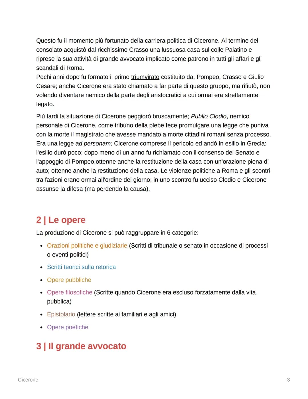 
<h2 id="lavita">La Vita</h2>
<p>Cicerone ha rappresentato più di ogni altro scrittore l'essenza stessa della latinità. Fu un oratore e un a