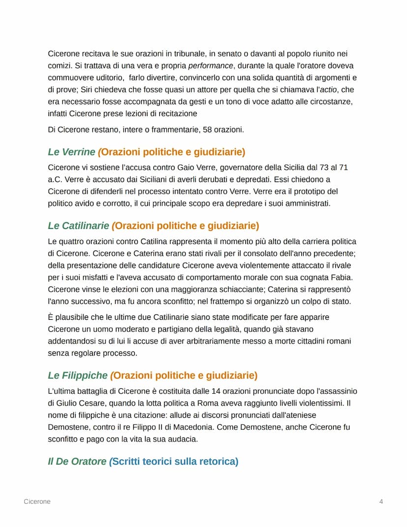
<h2 id="lavita">La Vita</h2>
<p>Cicerone ha rappresentato più di ogni altro scrittore l'essenza stessa della latinità. Fu un oratore e un a
