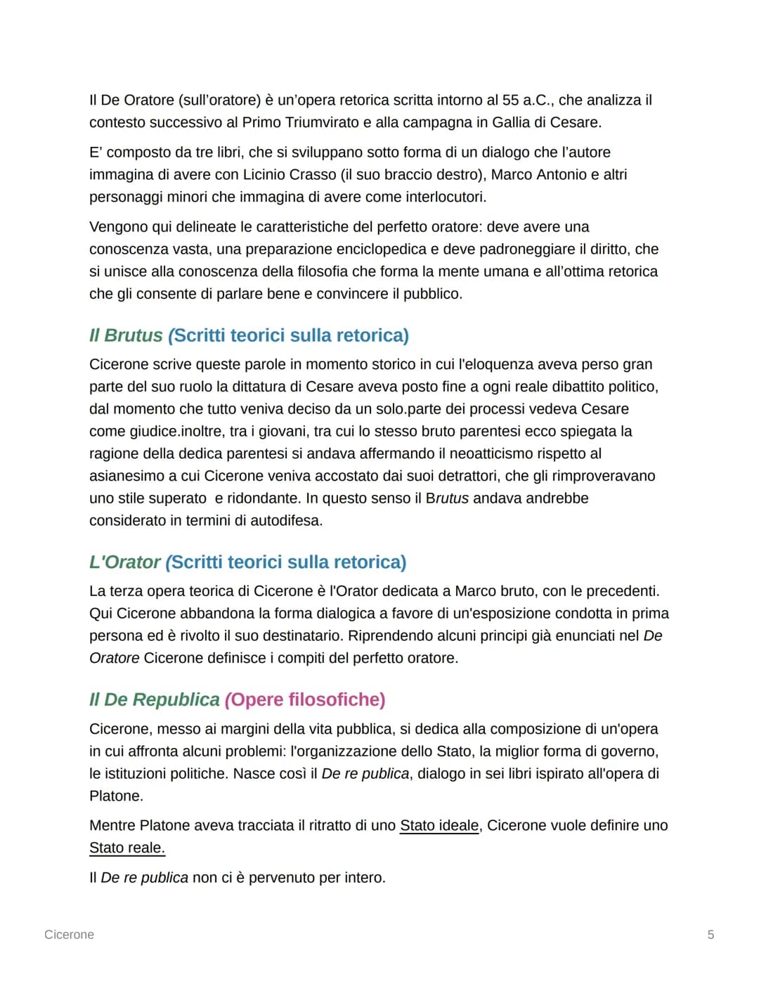 
<h2 id="lavita">La Vita</h2>
<p>Cicerone ha rappresentato più di ogni altro scrittore l'essenza stessa della latinità. Fu un oratore e un a