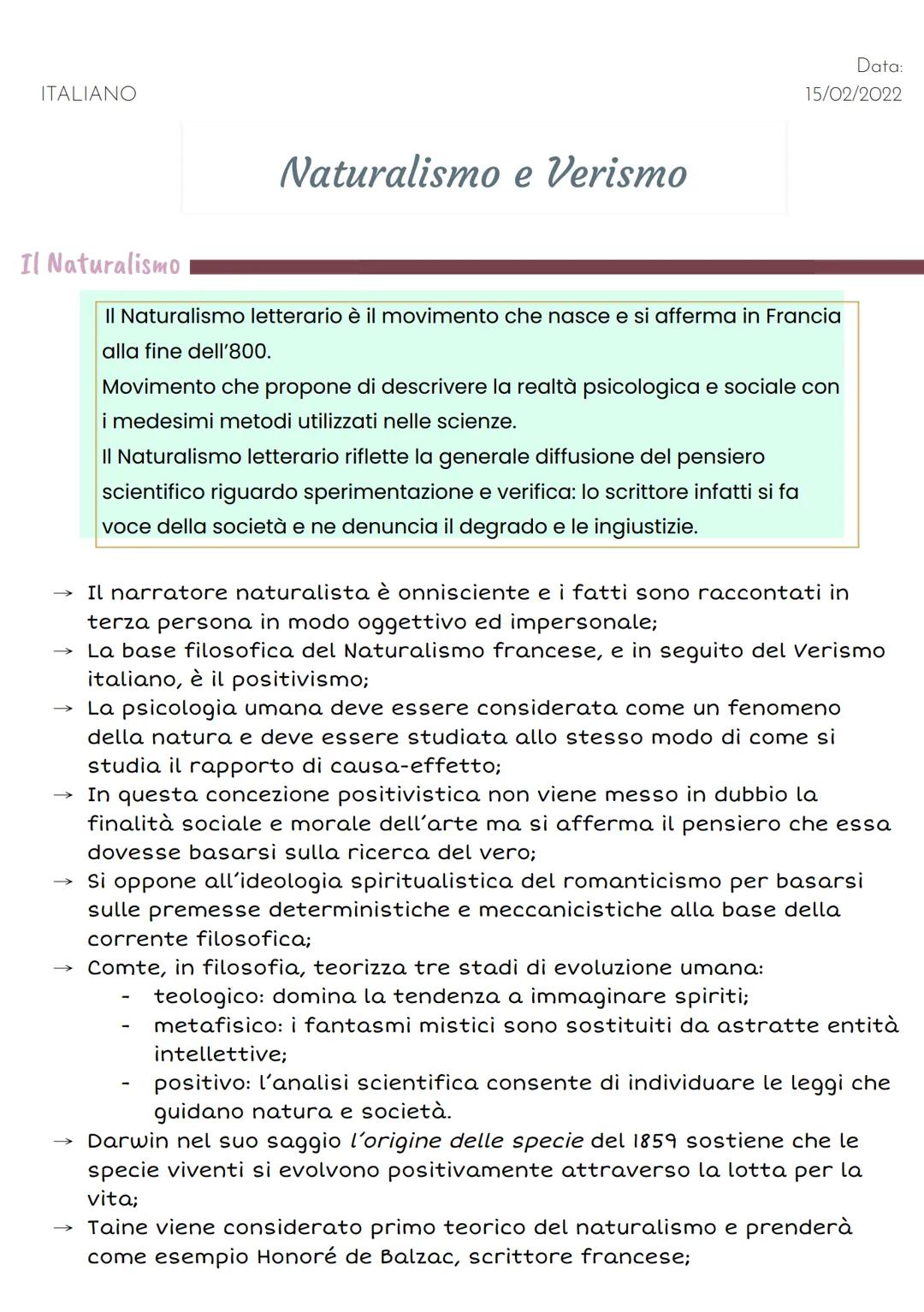Il Verismo e il Naturalismo nella Letteratura Italiana