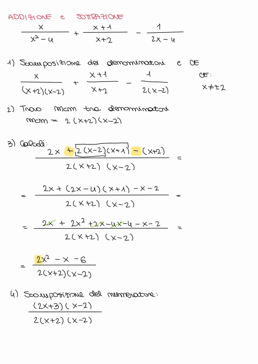FRAZIONI ALGEBRICHE
Ripasso:
SCOMPOSIZIONE POLNOM
1) RACCOGUMENTO TOTALE:
2) RACCOGUMENTO
PARZIALE:
PRODOTTI NOTE WY
SOMMA per DIFFERENZA:
4