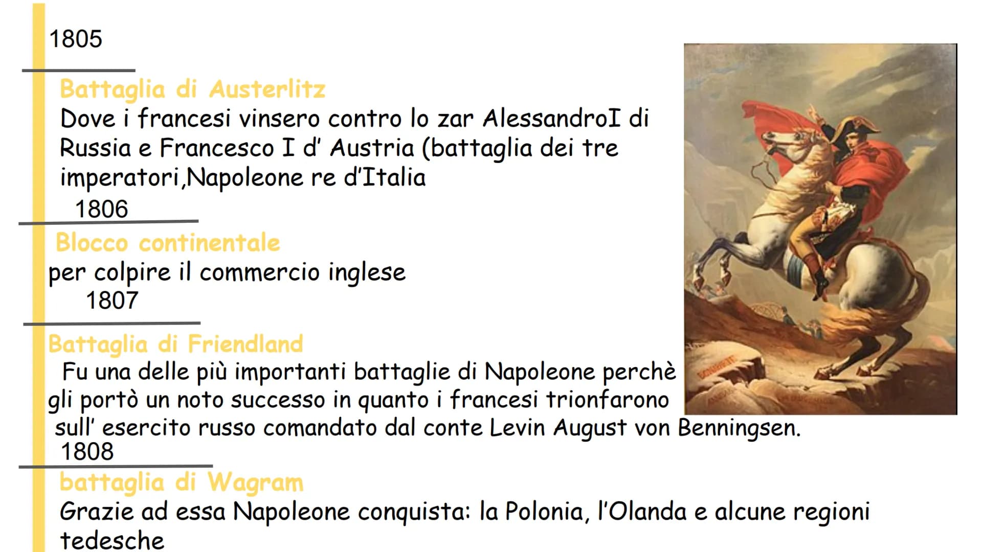 L'etá Napoleonica
IL MONDO 1796/1797
Campagna d' Italia
Vinta dai francesi terminò con la pace di Campoformio e
la formazione delle repubbli