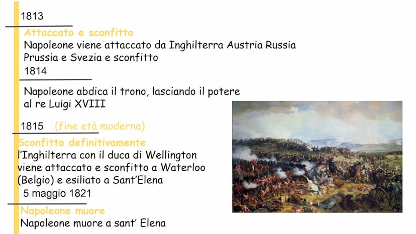 L'etá Napoleonica
IL MONDO 1796/1797
Campagna d' Italia
Vinta dai francesi terminò con la pace di Campoformio e
la formazione delle repubbli