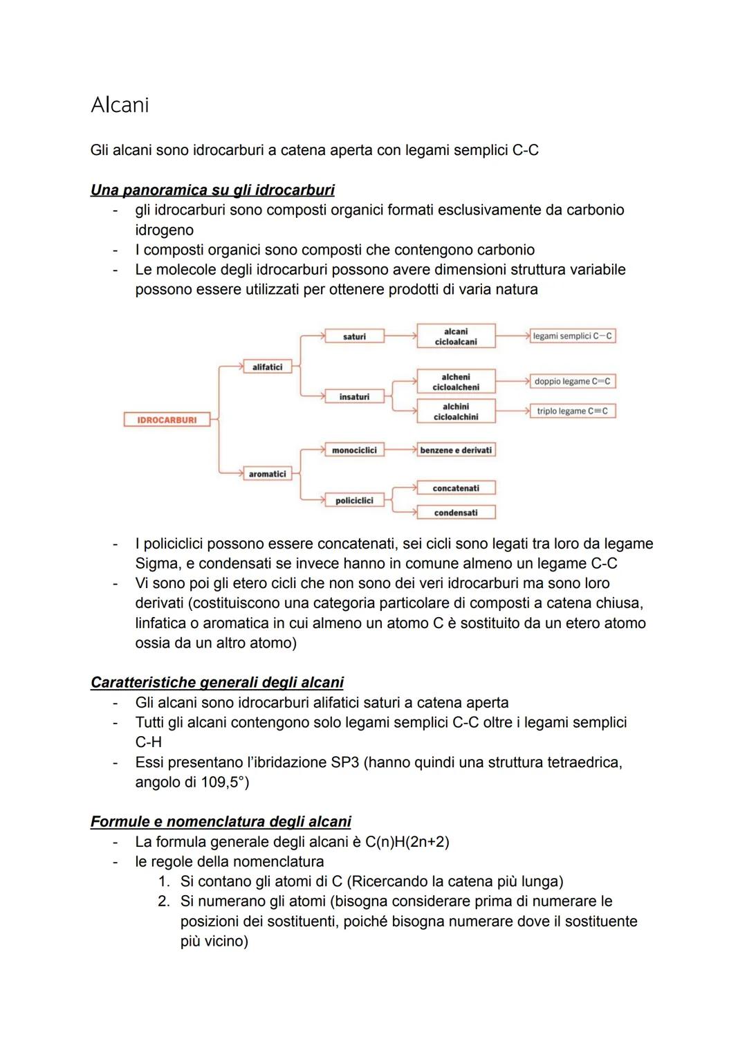 Alcani,
Alcheni
e
Alchini Alcani
Gli alcani sono idrocarburi a catena aperta con legami semplici C-C
Una panoramica su gli idrocarburi
gli i