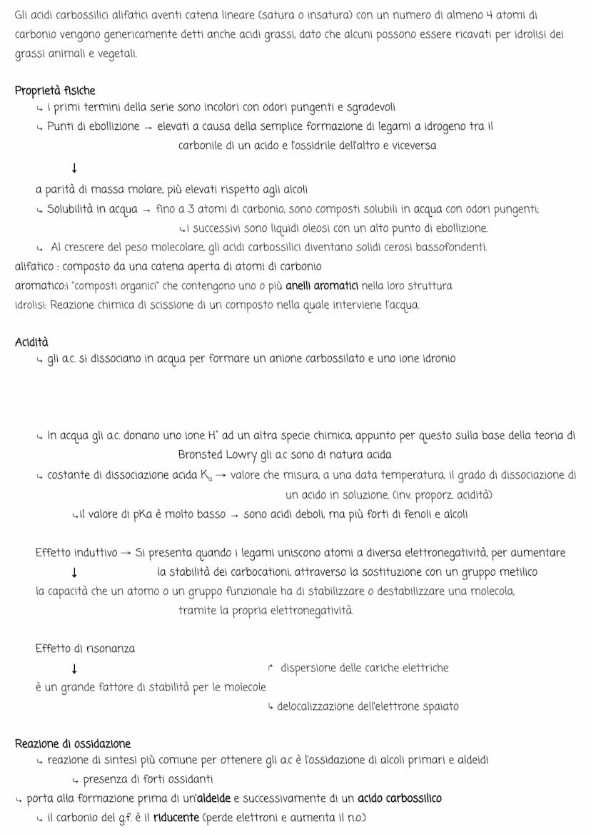 Gli acidi carbossilici
Che cosa sono?
↳ sono acidi organici caratterizzati dalla presenza del gruppo funzionale carbossilico -COOH
Proprietà