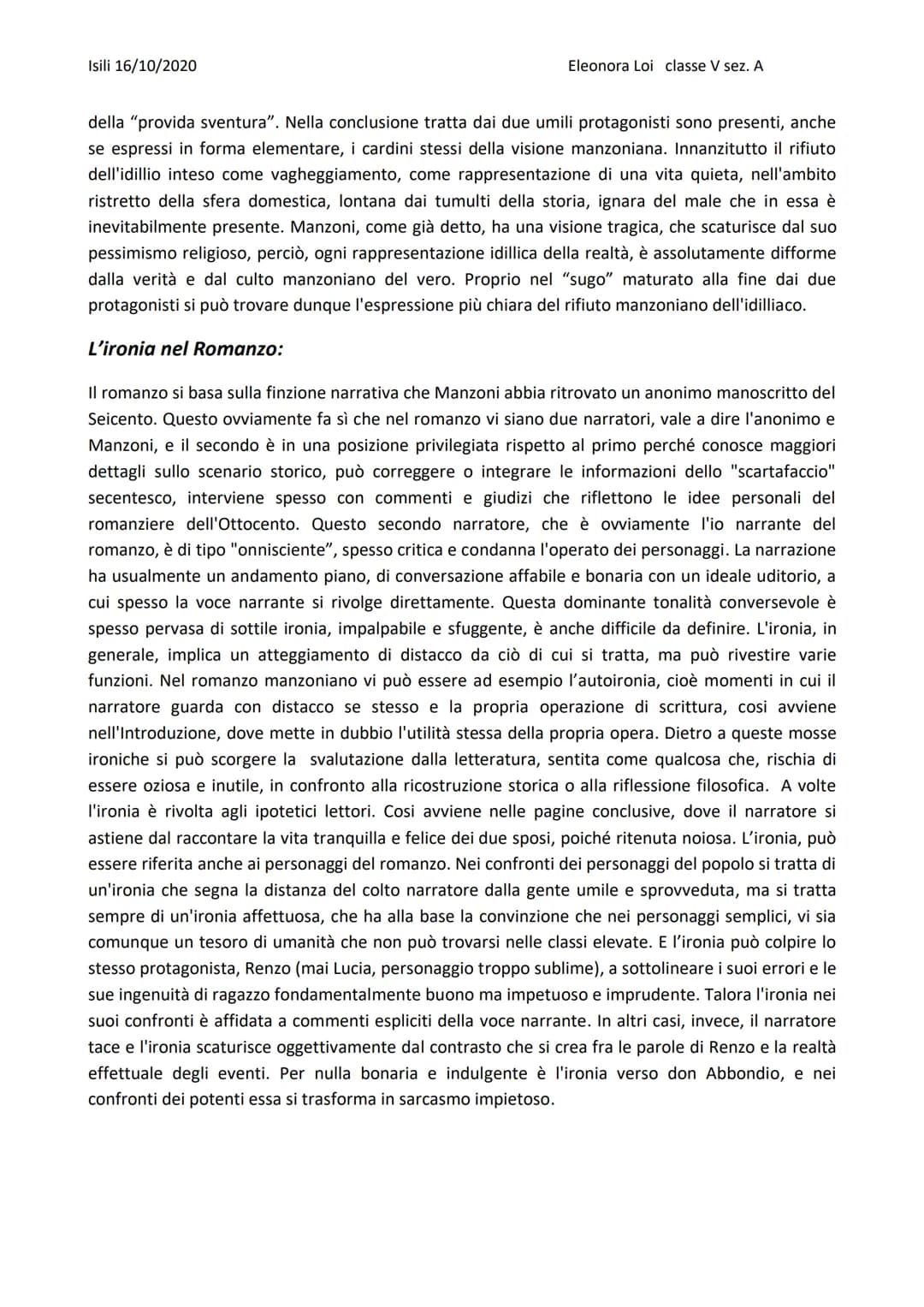 Isili 16/10/2020
Alessandro Manzoni:
Eleonora Loi classe V sez. A
Da "Il Fermo e Lucia", a "I Promessi Sposi"
Genesi dell'opera:
| "Promessi