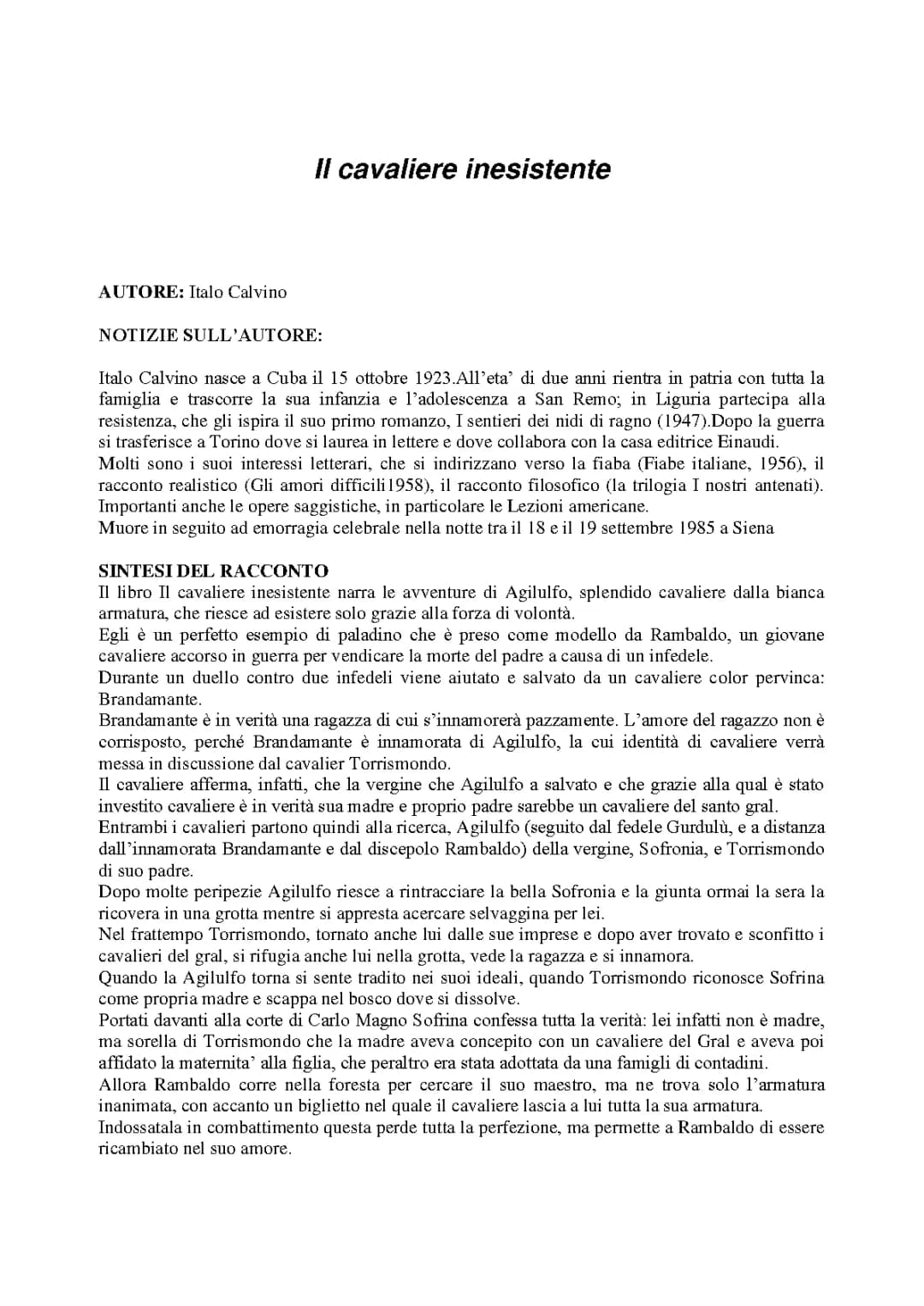 Il cavaliere inesistente