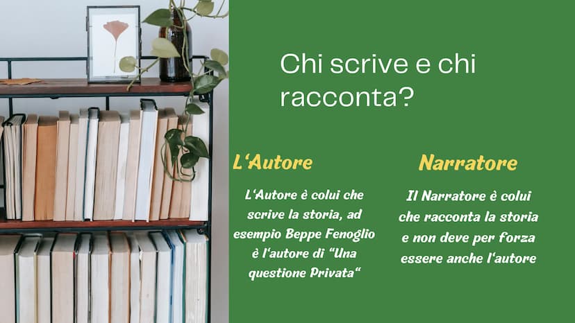 ANTOLOGIA
Riassunto Chi scrive e chi
racconta?
L'Autore
L'Autore è colui che
scrive la storia, ad
esempio Beppe Fenoglio
è l'autore di “Una
