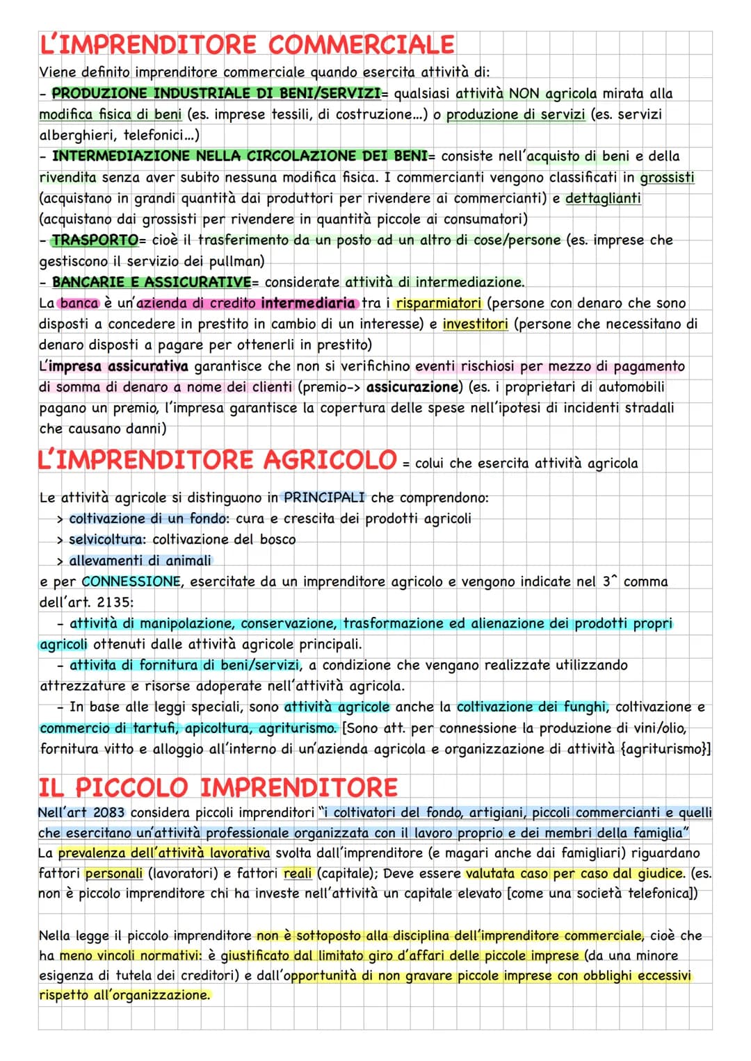 L'IMPRENDITORE
Impresa e fonti L'attivita d'impresa è disciplinata soprattutto dalla Costituzione italiana,
normative:
prevede una tutela d'