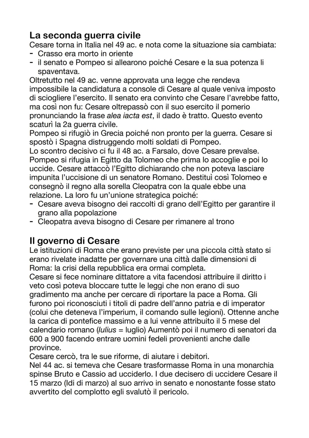 Cesare e il tramonto della
repubblica
Una crisi irreversibile
Nel 77 ac. in Spagna scoppia una rivolta guidata da Sertorio, ex
ufficiale di 