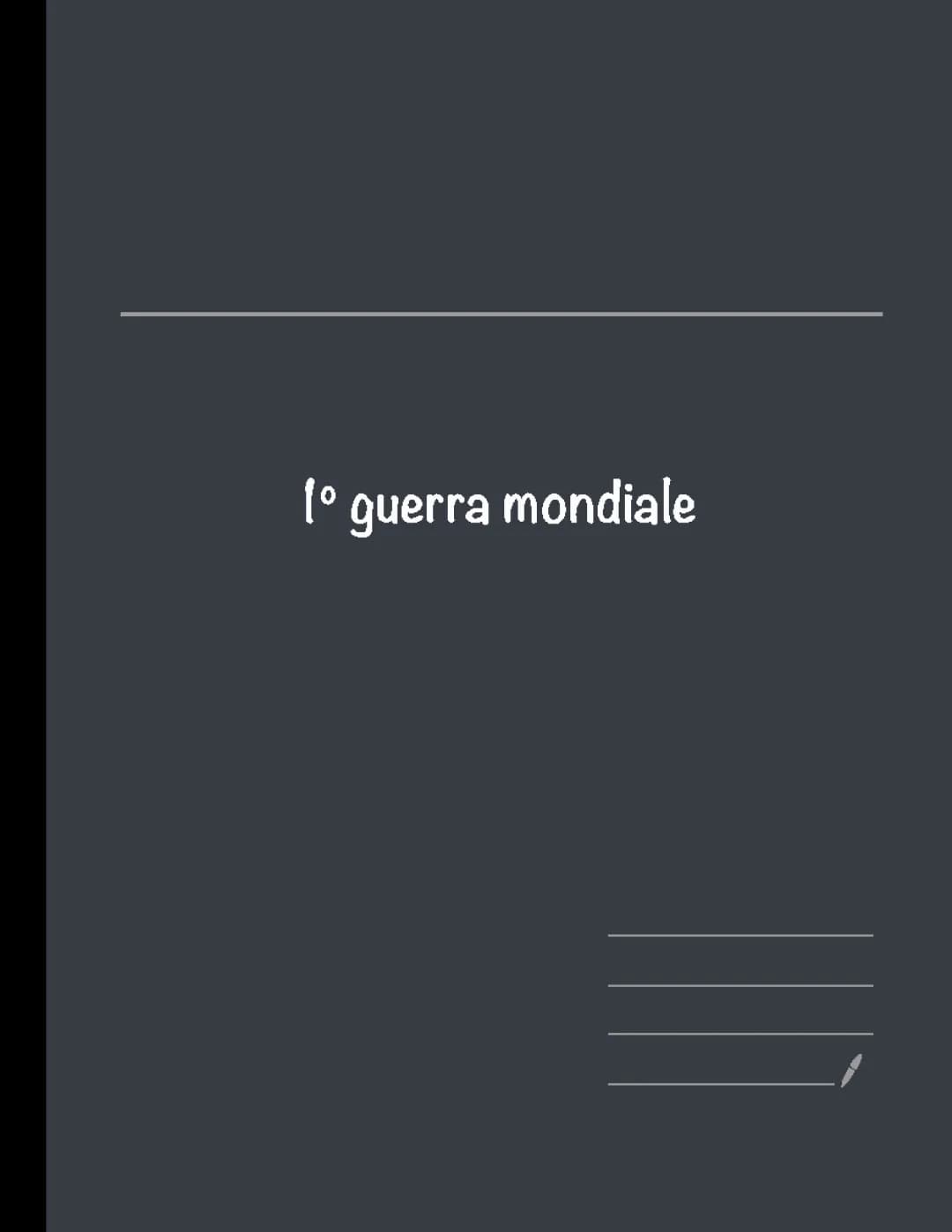 La Prima Guerra Mondiale: Riassunto e Schema Facile