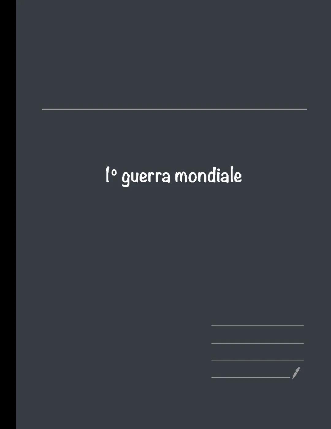 Riassunto Prima guerra mondiale per bambini, terza media e maturità