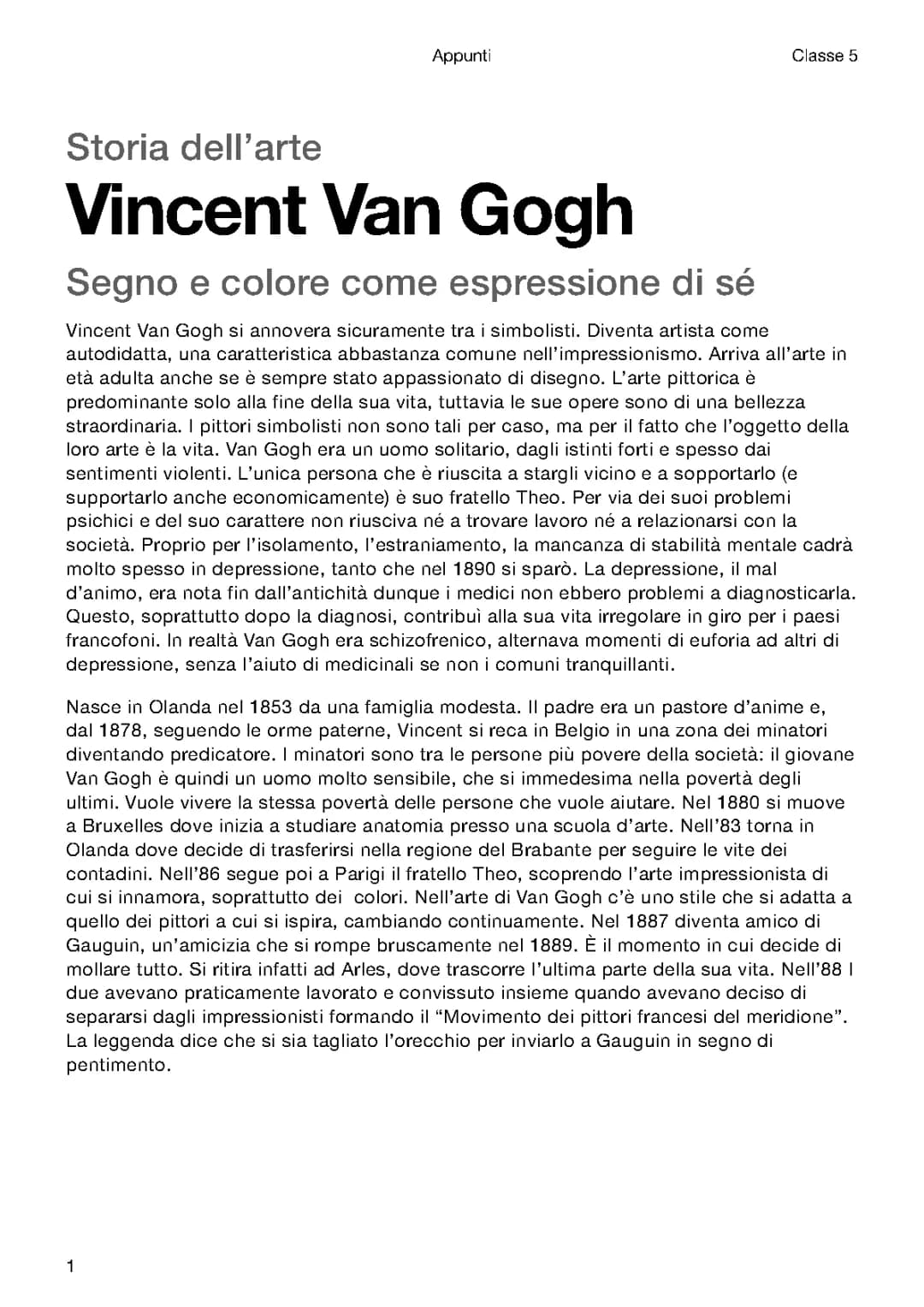 Van Gogh: Vita, Arte e Curiosità per Ragazzi