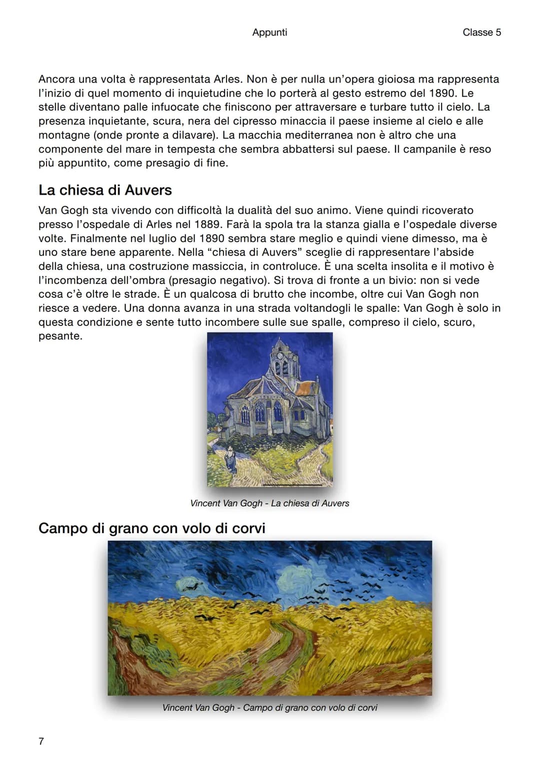 Appunti
Classe 5
Storia dell'arte
Vincent Van Gogh
Segno e colore come espressione di sé
Vincent Van Gogh si annovera sicuramente tra i simb