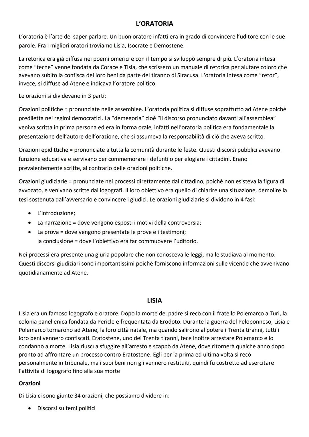 L'Oratoria: Analisi di Lisia, Isocrate e Demostene