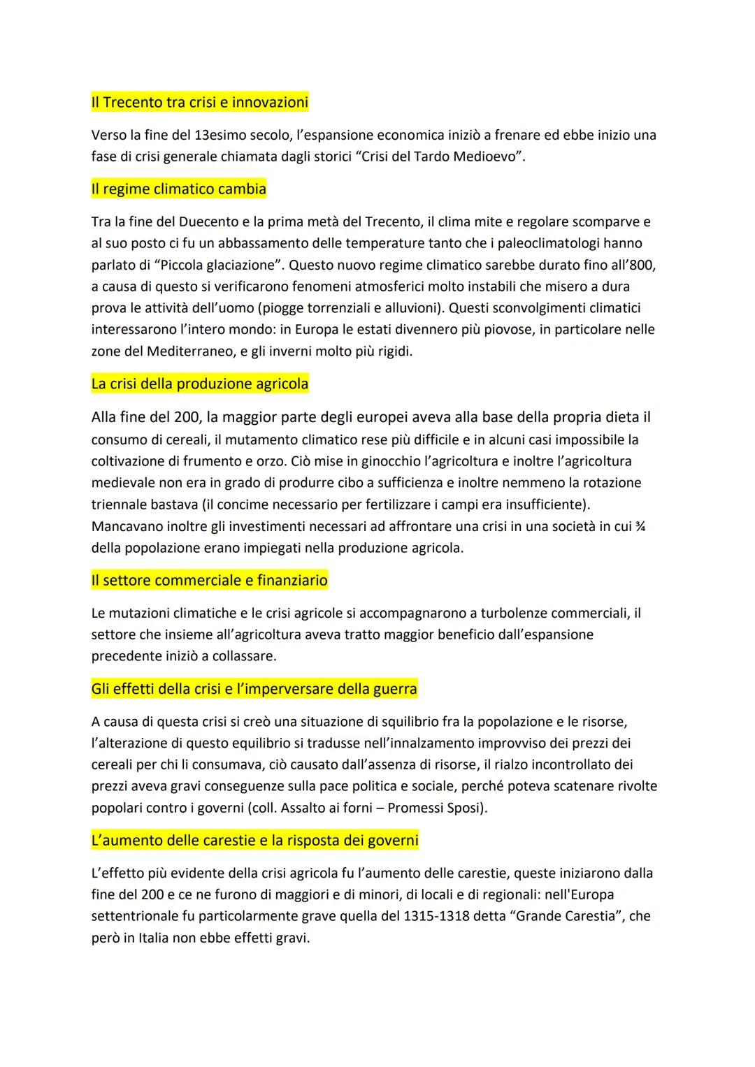 # II Trecento tra crisi e innovazioni

Verso la fine del 13esimo secolo, l'espansione economica iniziò a frenare ed ebbe inizio una
fase di 